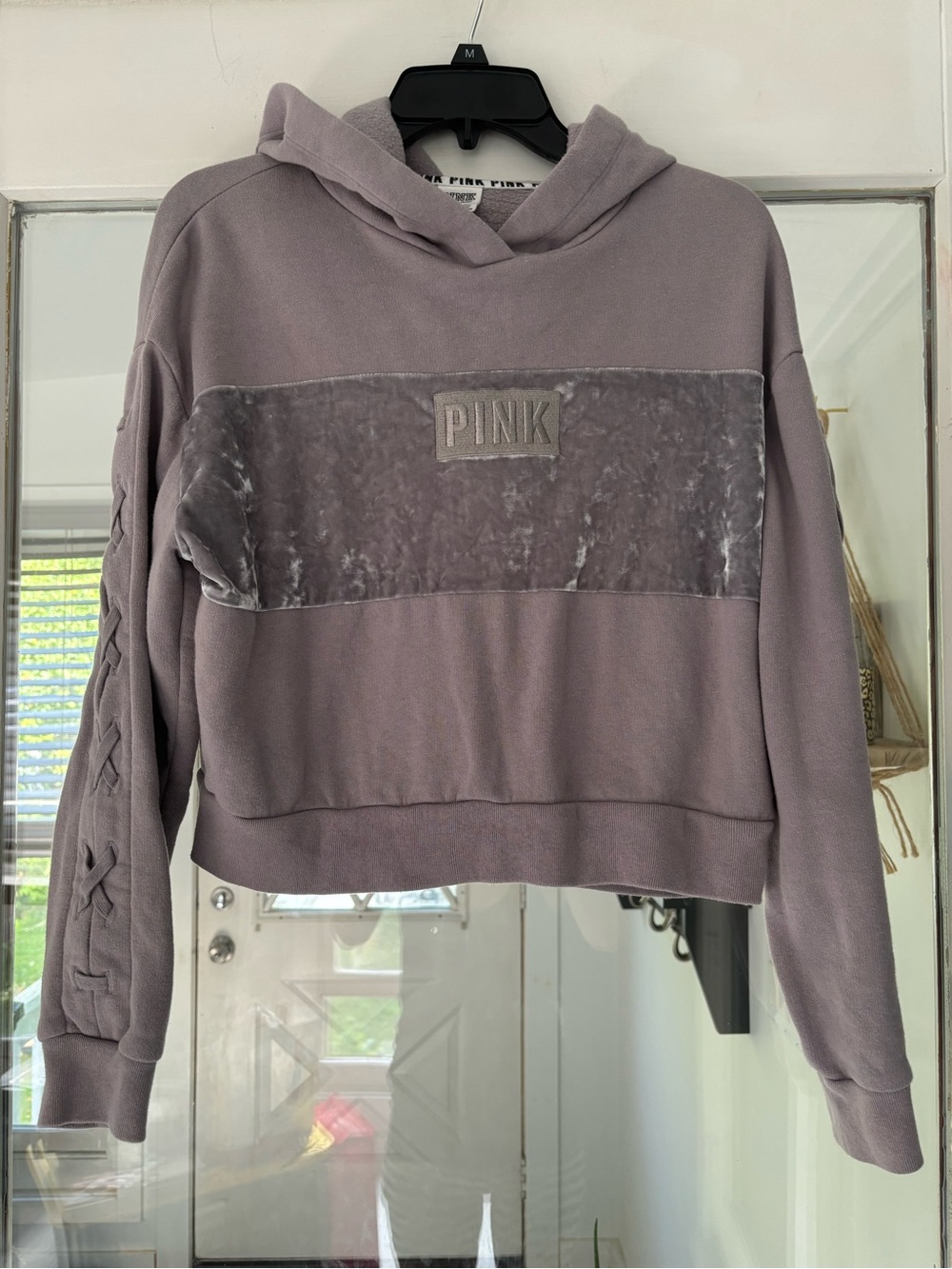 Victoria's Secret PINK Cropped Hoodie in Dusty Mauve